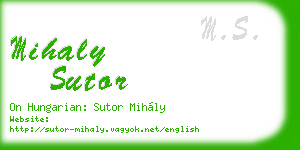 mihaly sutor business card